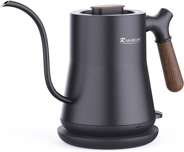 Green Man Coffee Stainless Gooseneck Kettle — Black