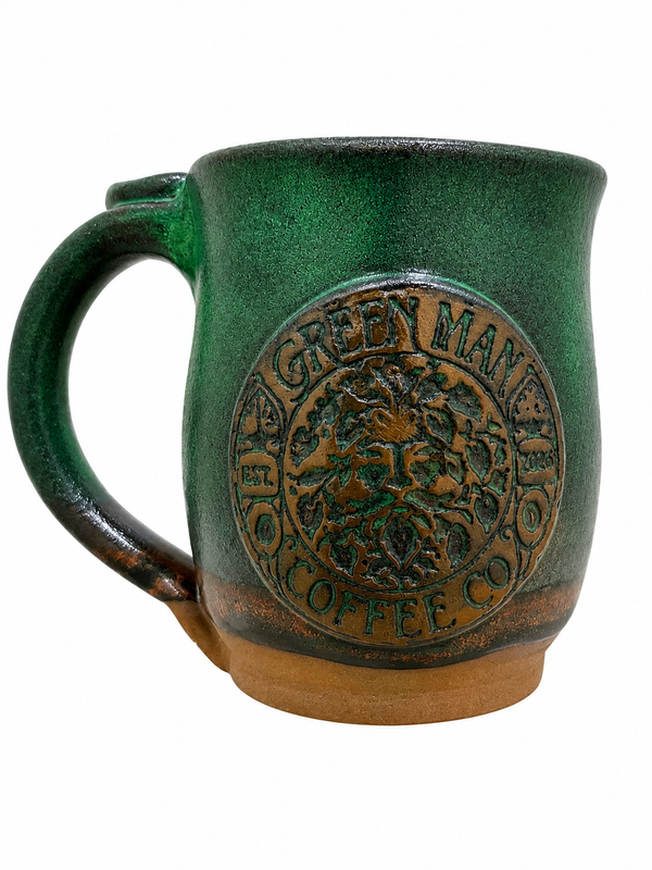 Green Man Artisan Coffee Mug — Barrel