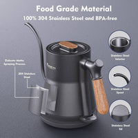 Green Man Coffee Stainless Gooseneck Kettle