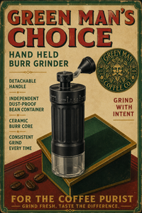 Green Man's Choice Ceramic Burr Coffee Grinder
