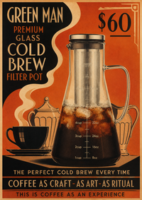 Green Man Premium Glass Cold Brew Filter Pot