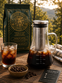 Green Man Premium Glass Cold Brew Filter Pot